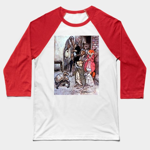 The Tortoise and the Hare - Arthur Rackham Baseball T-Shirt by forgottenbeauty